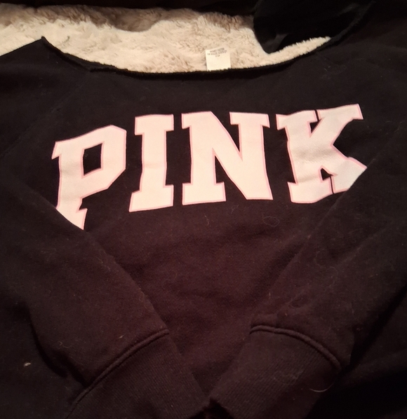 PINK Victoria's Secret Sweaters - PINK Victoria's Secret Black and White Logo Sweater